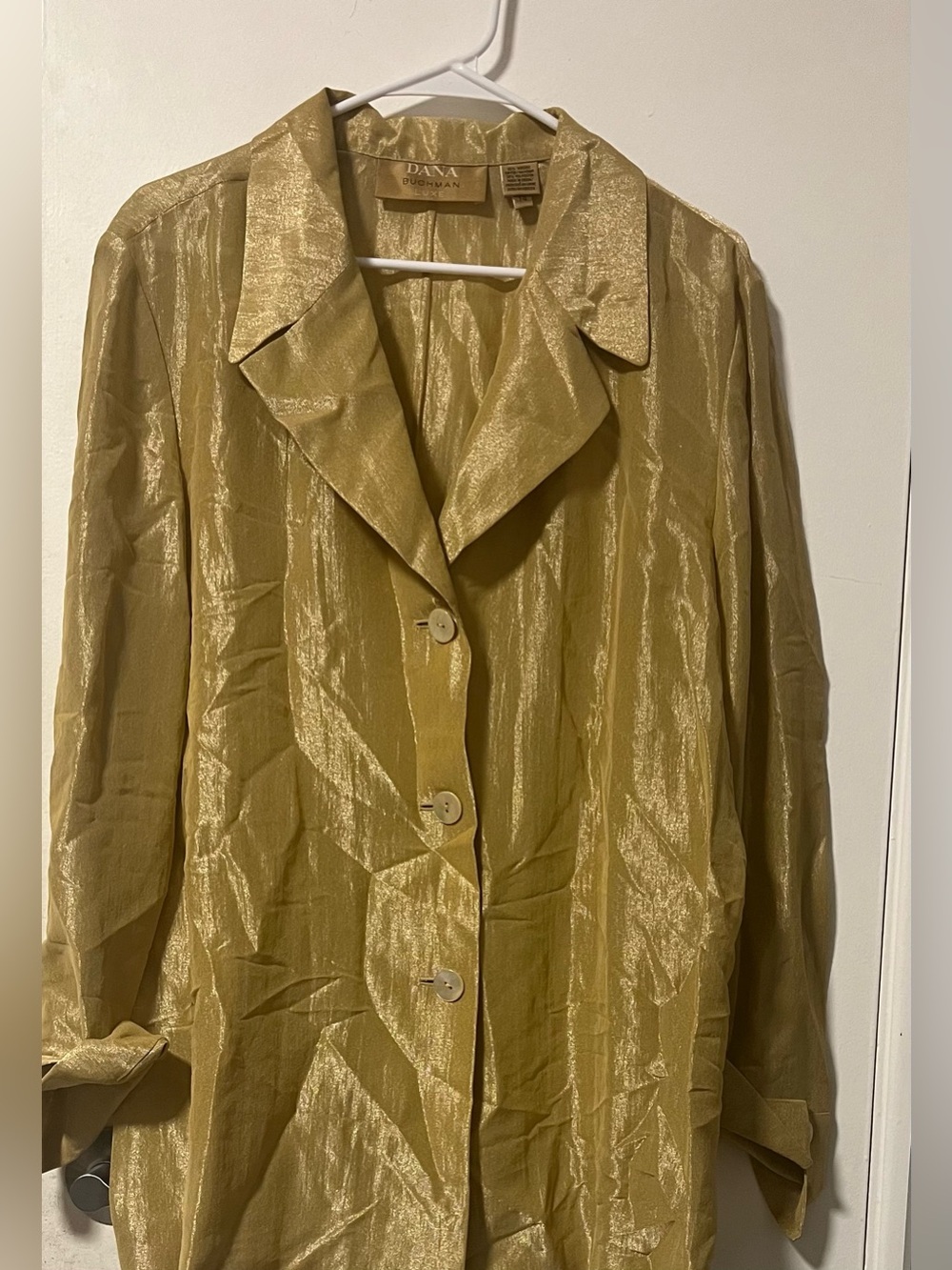 Dana Buchman Shimmery Olive-Gold Blazer
